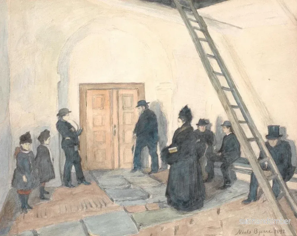 Reproduktion av målningen av ladugården i en landsbykyrka - Niels Bjerre - Bild 2