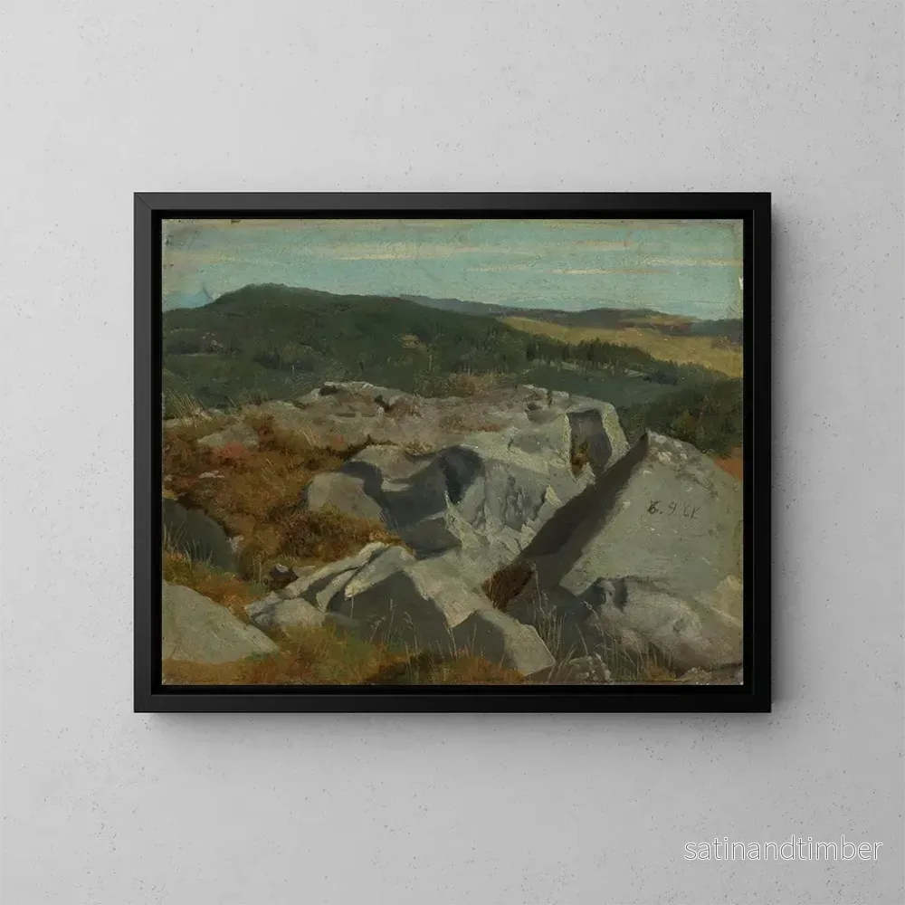 Reproduktion av målningen Vue sur des rochers et des cimes - Hans Thoma