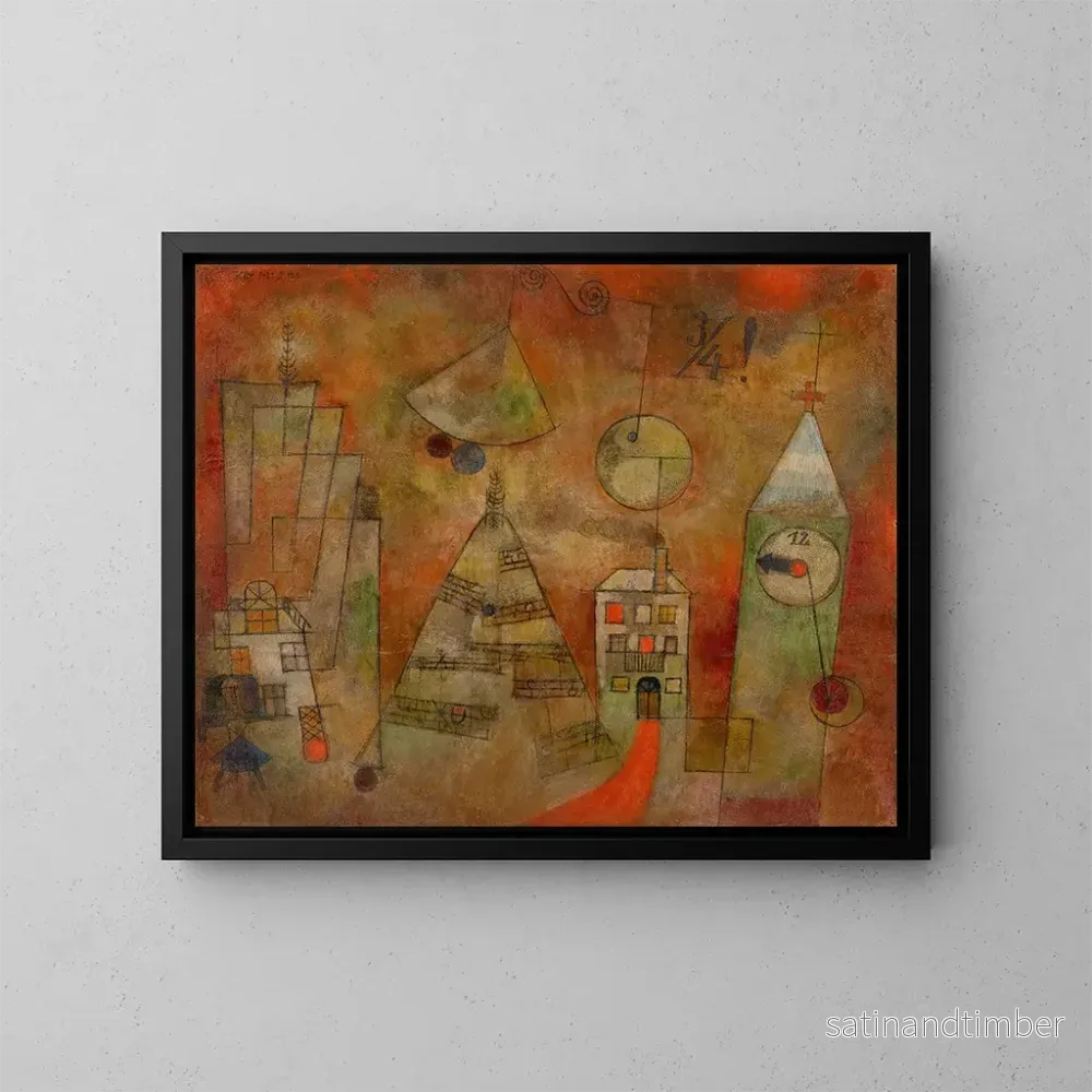 Reproduktion av målningen av den avgörande timmen vid kvart i tolv - Paul Klee