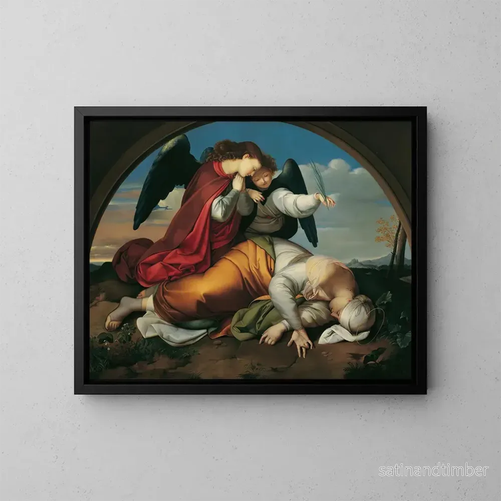 Reproduktion av målningen La sainte Cécile morte version viennoise - Johann Evangelist Scheffer von Leonhardshoff