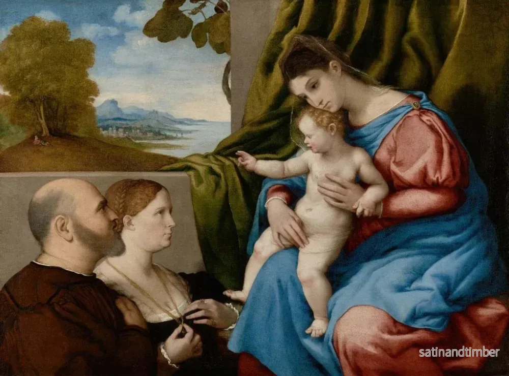 Reproduktion av målningen av Jungfru Maria med barnet och två donatorer - Lorenzo Lotto - Bild 2