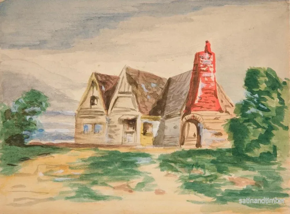 Reproduktion av målningen Skiss av ett lantstuga - Edwin Austin Abbey - Bild 2