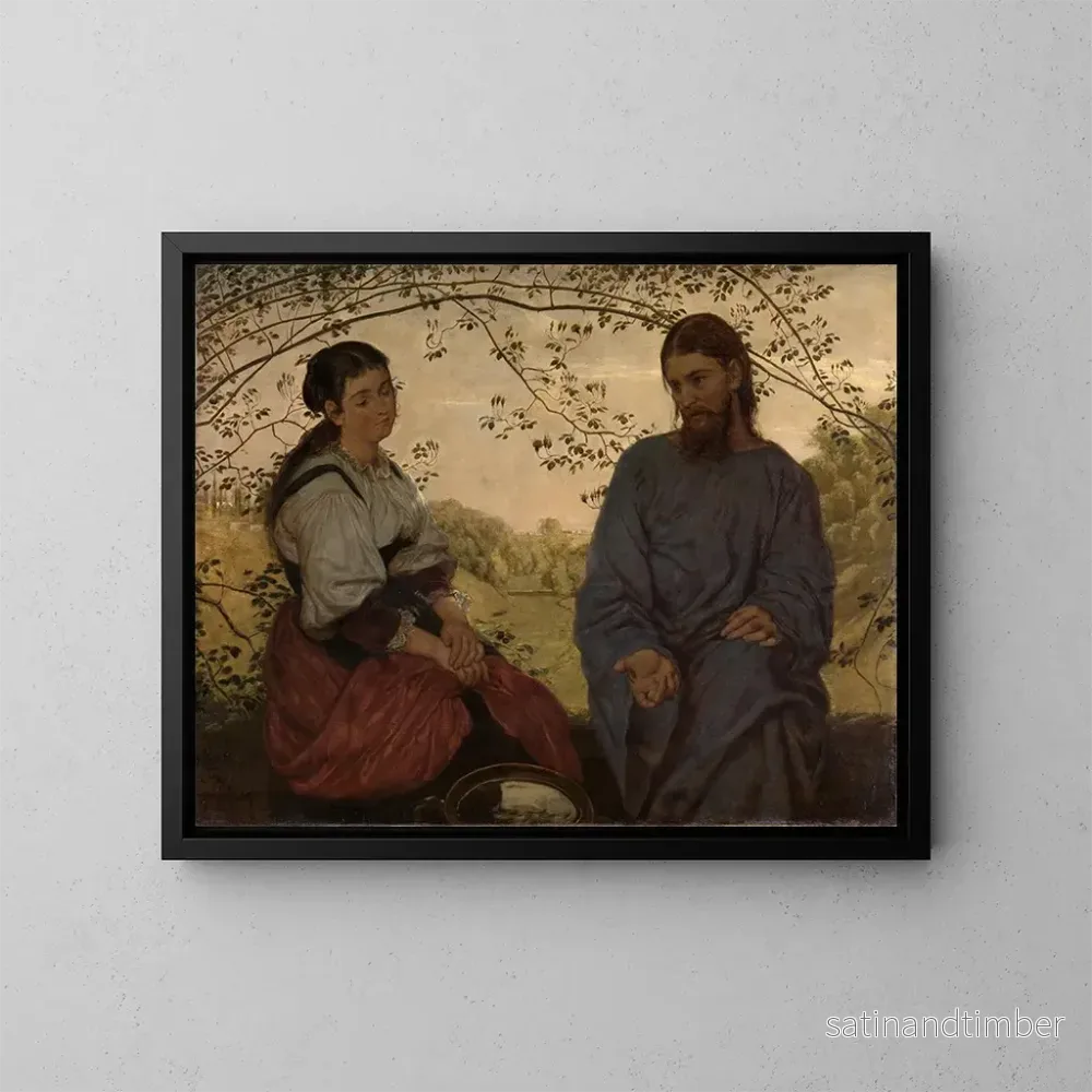 Reproduktion av målningen Le Christ et la Samaritaine - Hans Thoma