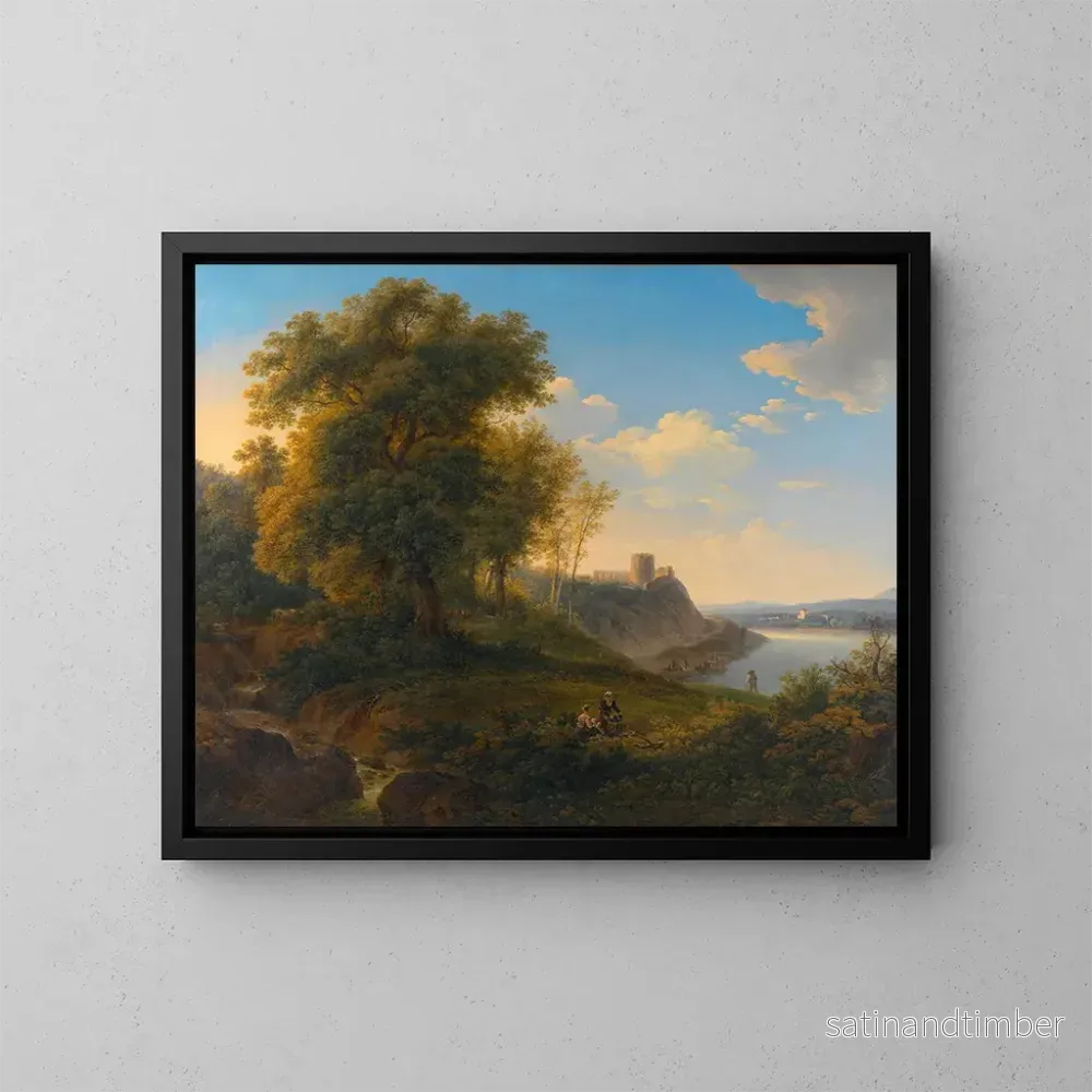 Reproduktion av målningen Landskap vid Donau - Joseph Messmer