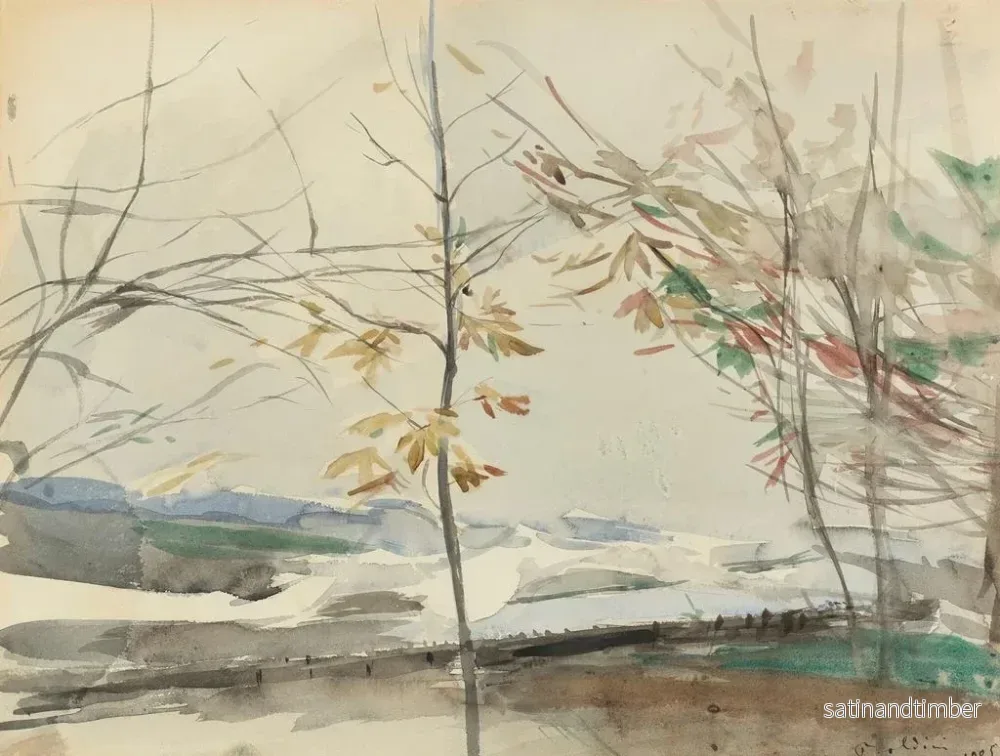 Reproduktion av målningen Landskapsbild av höst med träd - Giovanni Boldini - Bild 2