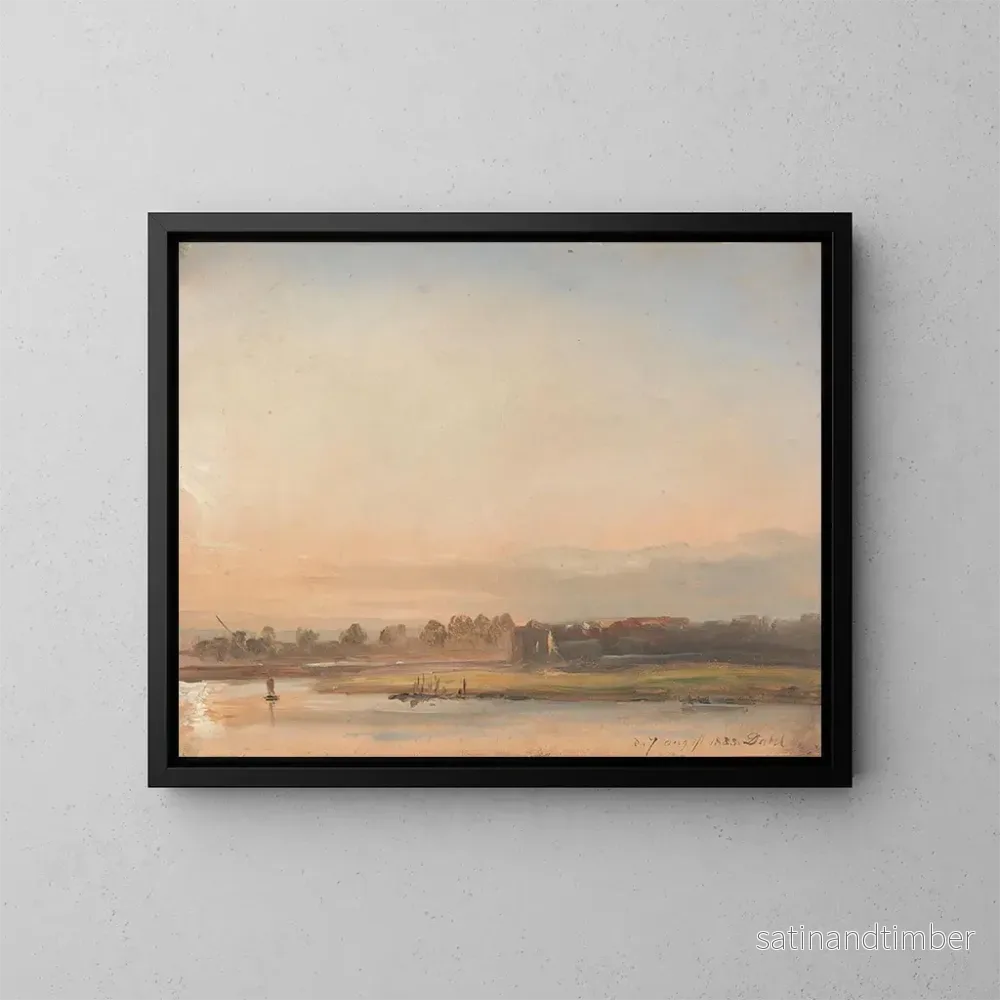 Reproduktion av målningen Vue de l'Elbe - Johan Christian Dahl