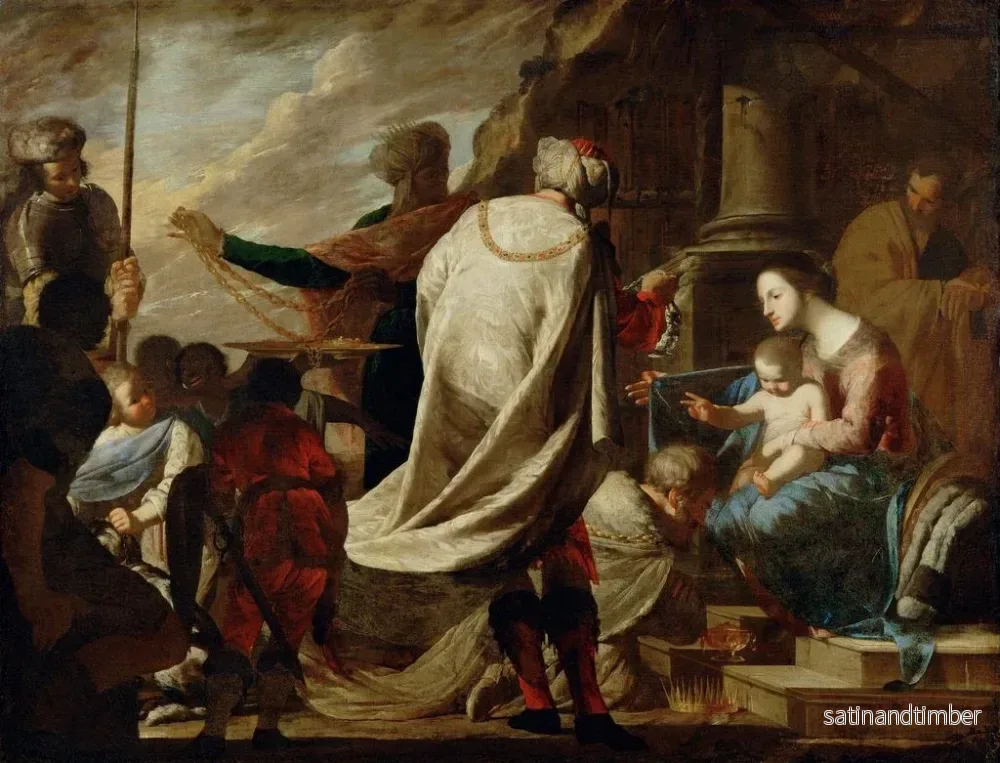 Reproduktion av målningen Adoration des Mages - Bernardo Cavallino - Bild 2