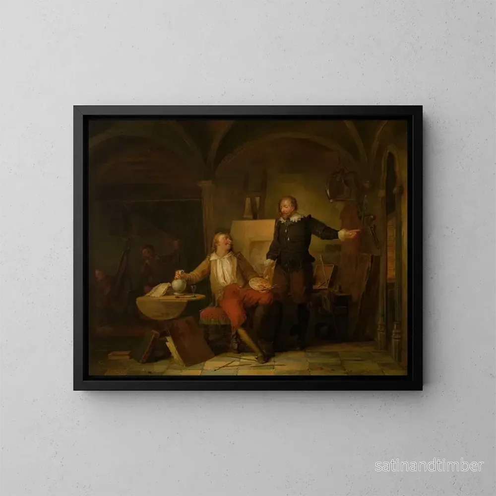 Reproduktion av målningen av L'Atelier du peintre Joos van Craesbeeck - Nicaise De Keyser