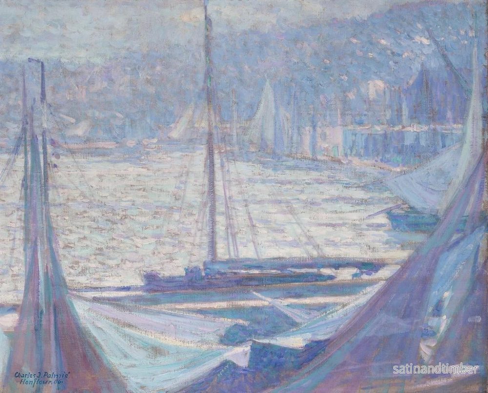 Reproduktion av målningen Morgonstund vid hamnen i Honfleur - Johann Charles Palmi - Bild 2