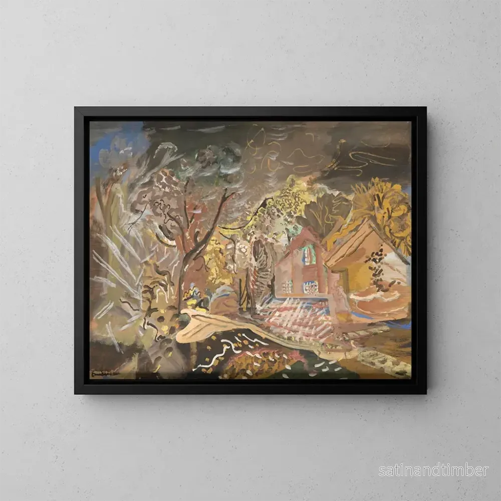 Reproduktion av målningen La maison Croft à Bradford-on-Tone, Taunton, Somerset – Frances Hodgkins Reproduktion av målningen La maison Croft à Bradford-on-Tone, Taunton, Somerset – Frances Hodgkins