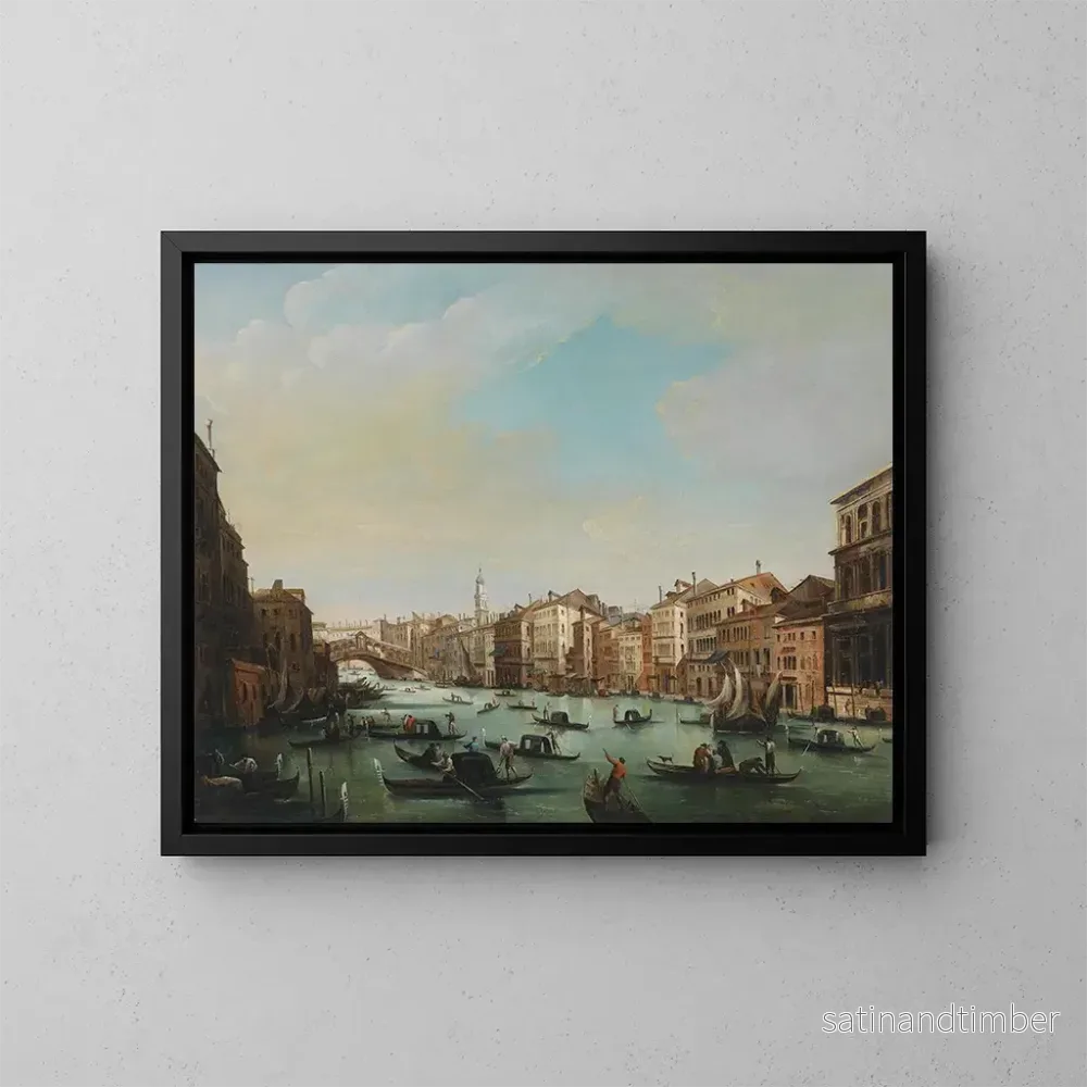 Reproduktion av målningen Venise, den stora kanalen med Rialto-bron – Giuseppe Bernardino Bison Reproduktion av målningen Venise, den stora kanalen med Rialto-bron – Giuseppe Bernardino Bison