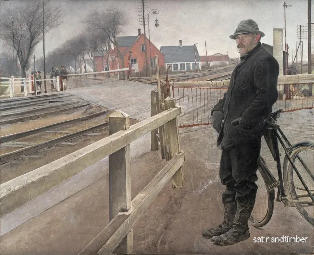 Reproduktion av målningen Väntan vid järnvägsövergången på Roskildevägen - Laurits Andersen Ring - Bild 2