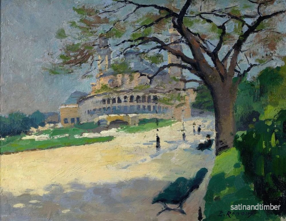 Reproduktion av målningen Le Palais de Trocadéro sett från trädgårdarna - Ernest Jules Renoux - Bild 2