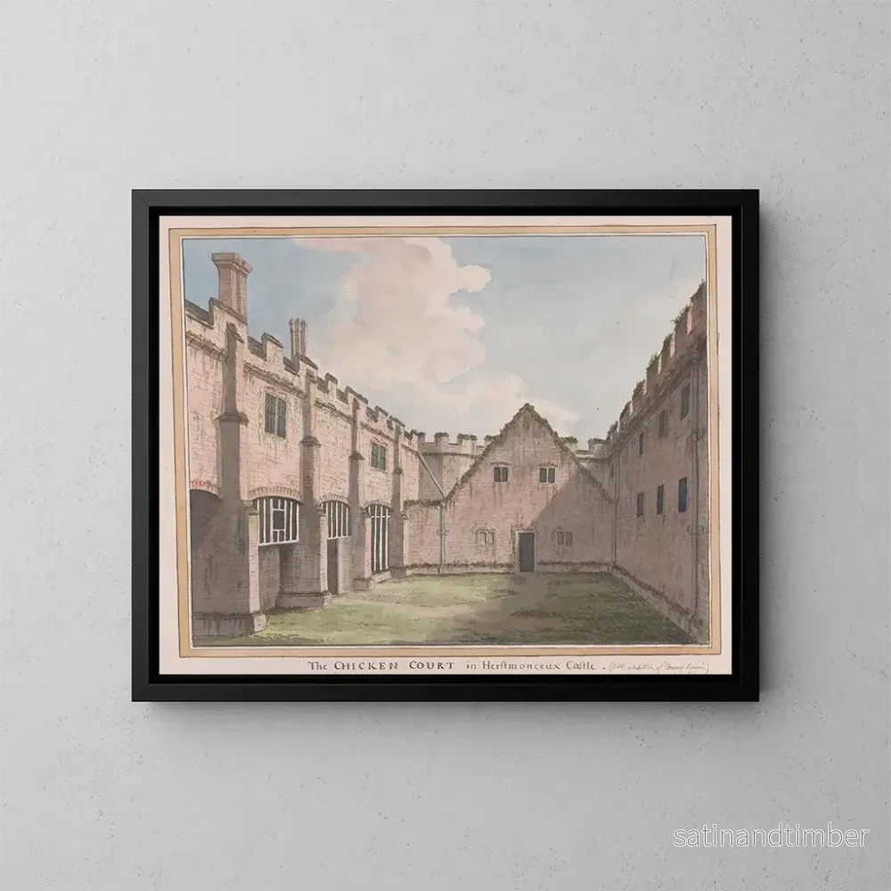 Reproduktion av målningen av Château de Herstmonceux, Sussex de l’Est, la Cour des Poules – James Lambert de Lewes Reproduktion av målningen av Château de Herstmonceux, Sussex de l’Est, la Cour des Poules – James Lambert de Lewes