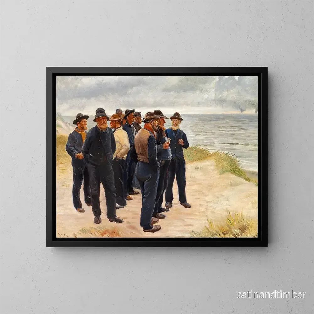 Reproduktion av målningen Fiskare i Skagen tittar på havet - Michael Ancher