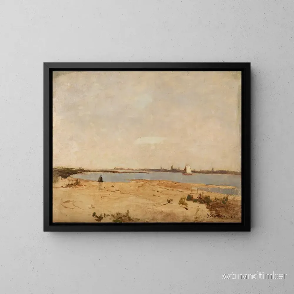 Reproduktion av målningen Vue de Gorkum - Gustav Schönleber