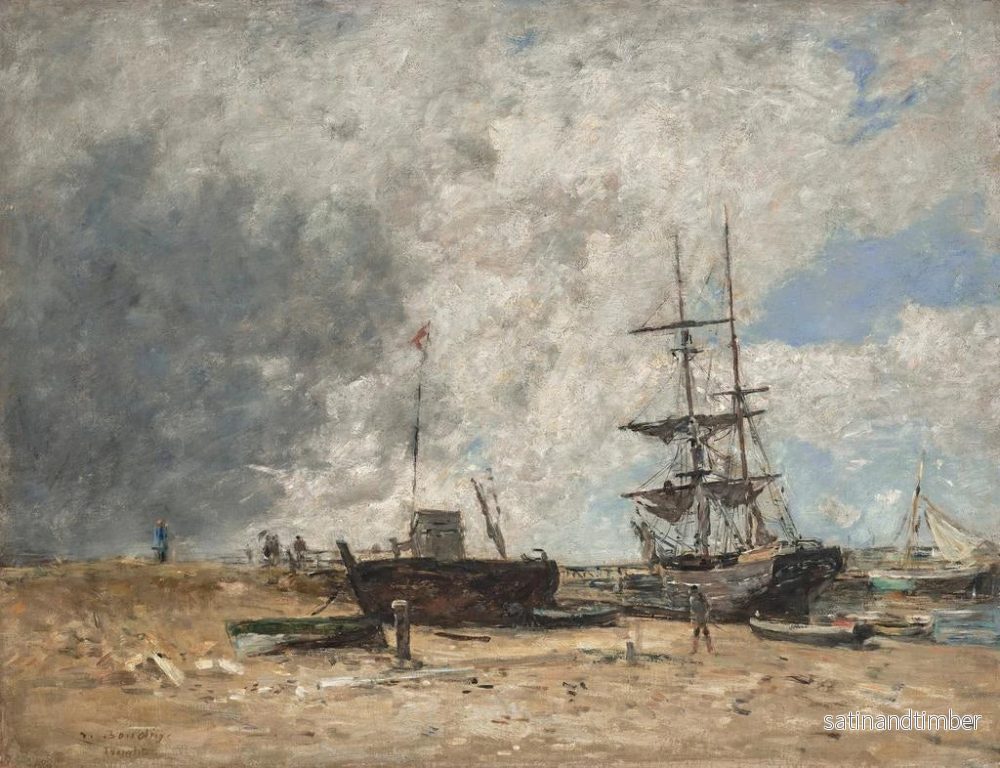 Reproduktion av målningen Le rivage de Trouville, marée basse - Eugène Boudin - Bild 2