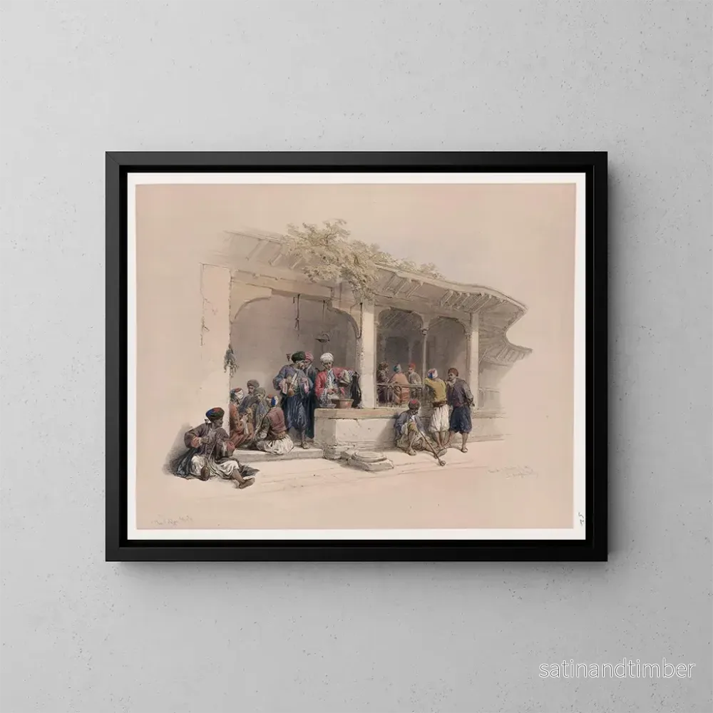 Reproduktion av målningen Le café - David Roberts