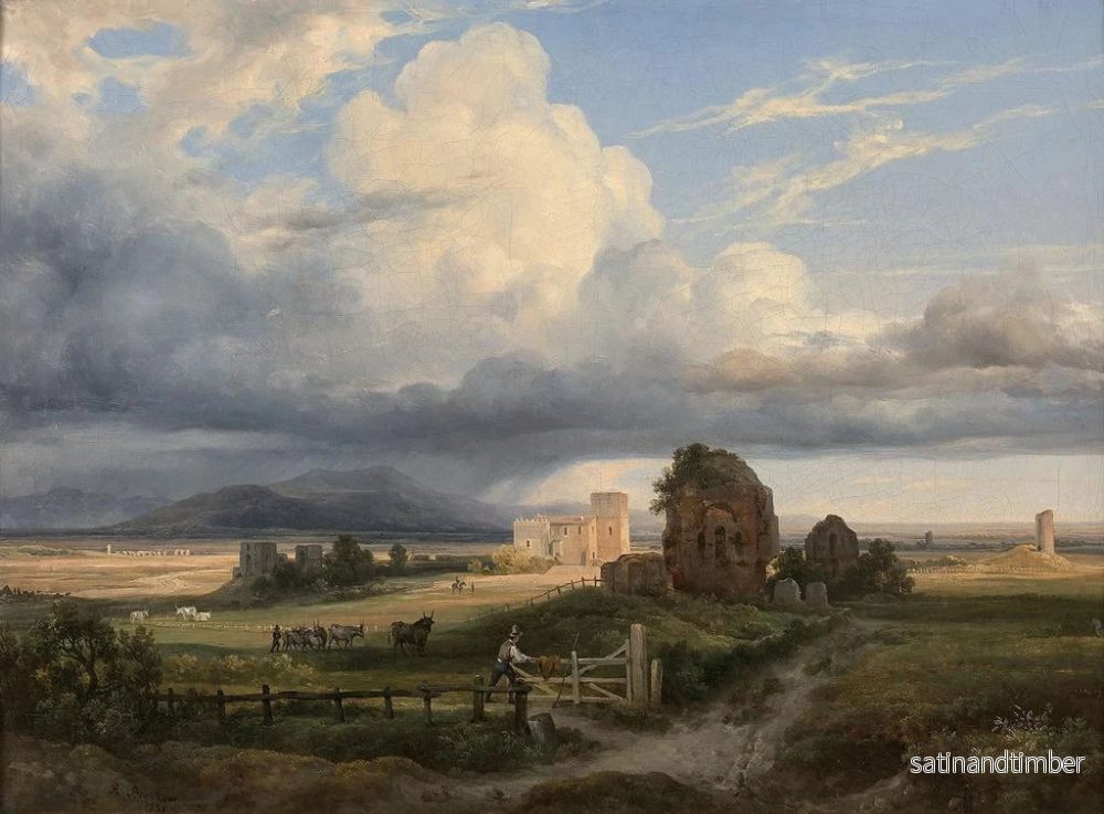 Reproduktion av målningen Vacher och hans hjord i den romerska landsbygden nära Via Appia - Jacques-Raymond Brascassat - Bild 2