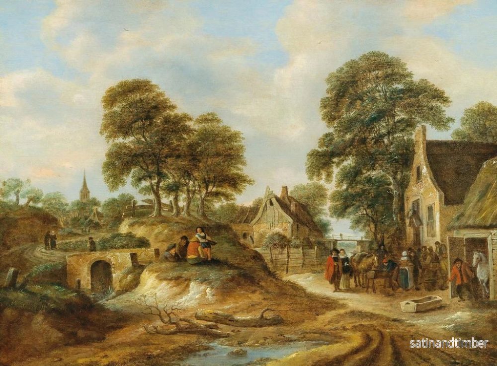 Reproduktion av målningen Vandrare och bönder framför ett värdshus - Nicolaes Molenaer - Bild 2