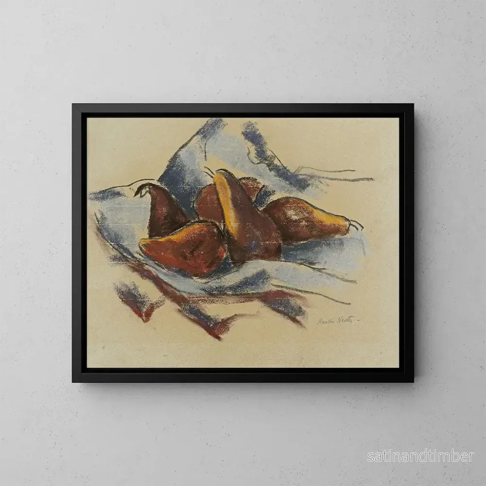 Reproduktion av målningen av naturtavla med päron - Marsden Hartley