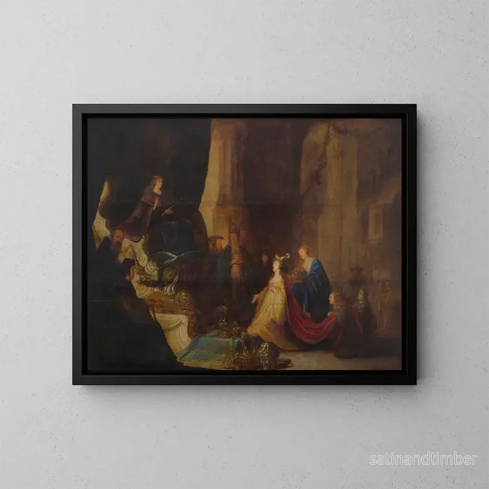 Reproduktion av målningen La Reine de Saba devant le roi Salomon - Jacob Willemsz de Wet
