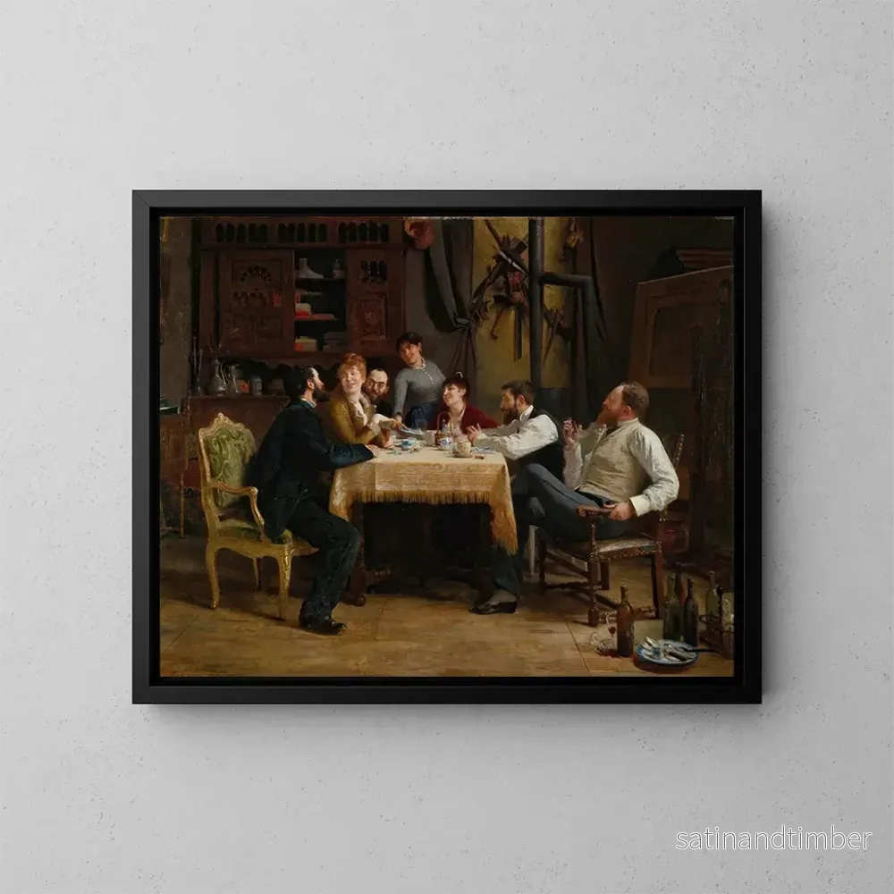 Reproduktion av målningen En lunch med vänner - Fernand Cormon