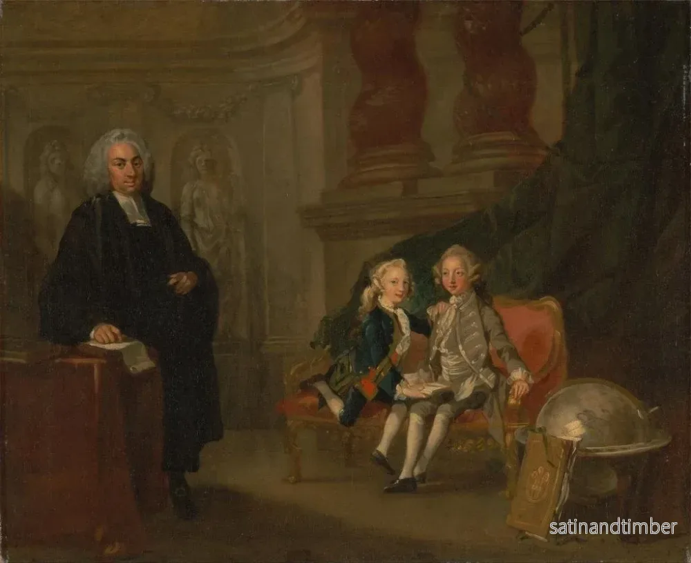 Reproduktion av målningen av prins George och prins Edward Augustus, son till Fredrik, hertig av Galles, med deras lärare, Dr F - Richard Wilson - Bild 2