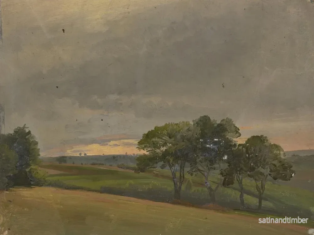 Reproduktion av målningen Prairie du soir avec des arbres - Jakob Becker - Bild 2
