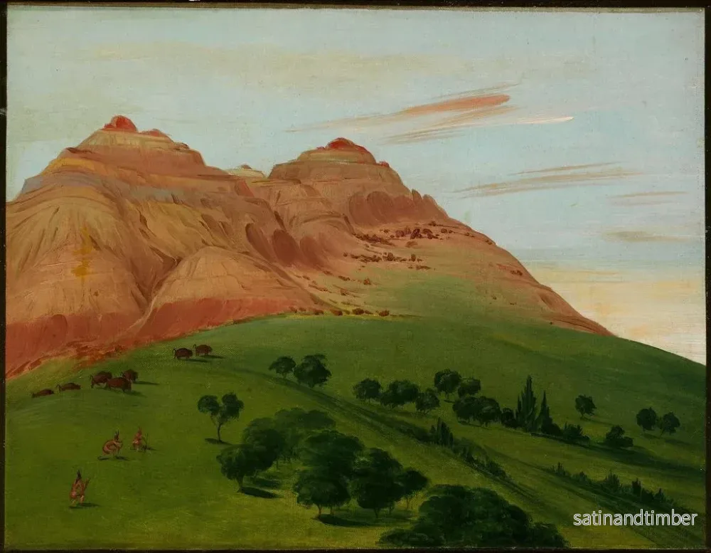 Reproduktion av målningen Vue dans le Grand Détour, 1900 milles au-dessus de Saint-Louis - George Catlin - Bild 2
