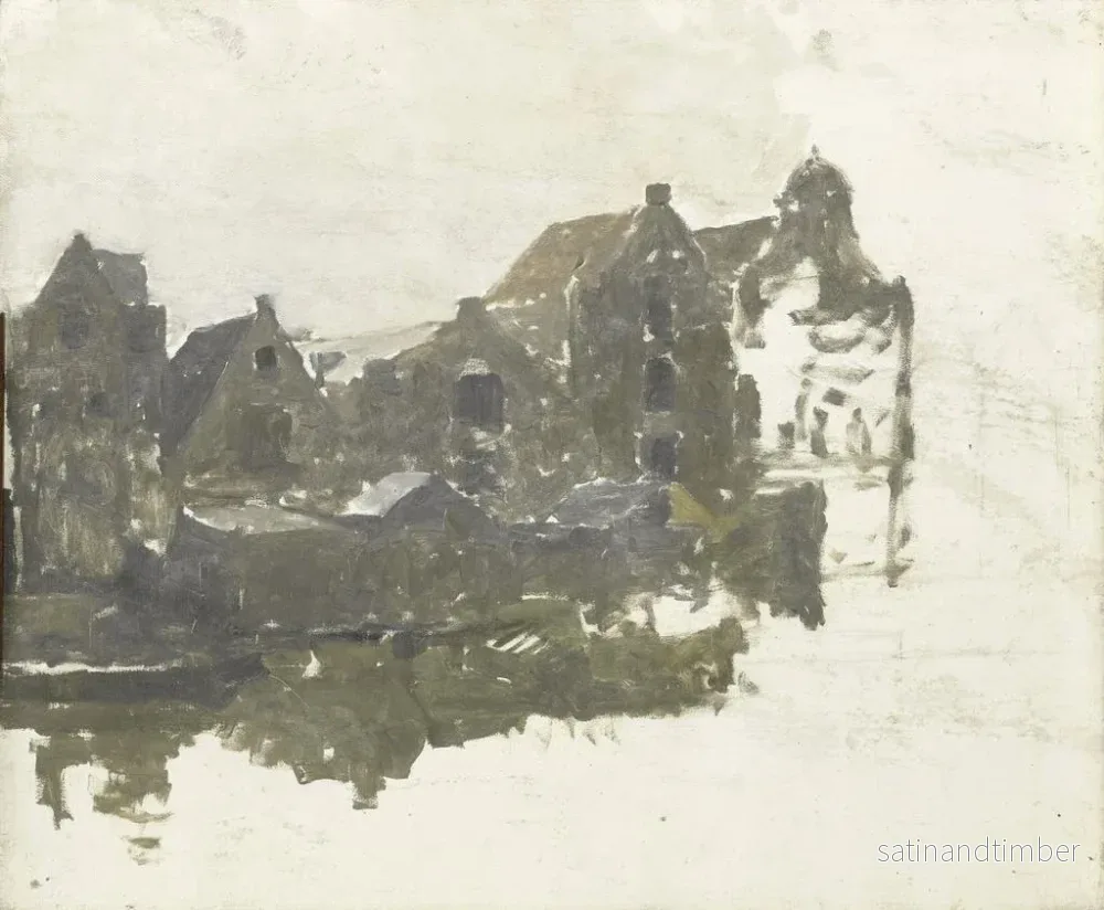 Reproduktion av målningen av Entrepôts sur les Teertuinen à Prinseneiland, Amsterdam - George Hendrik Breitner - Bild 2