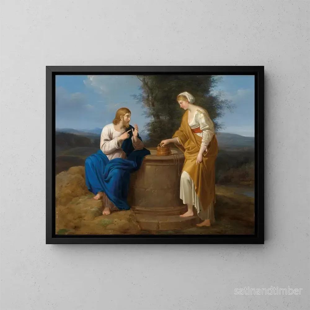Reproduktion av målningen Le Christ et la Samaritaine - Ferdinand Georg Waldmüller