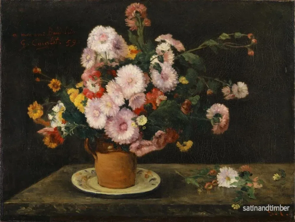 Reproduktion av målningen Bouquet d'asters - Gustave Courbet - Bild 2