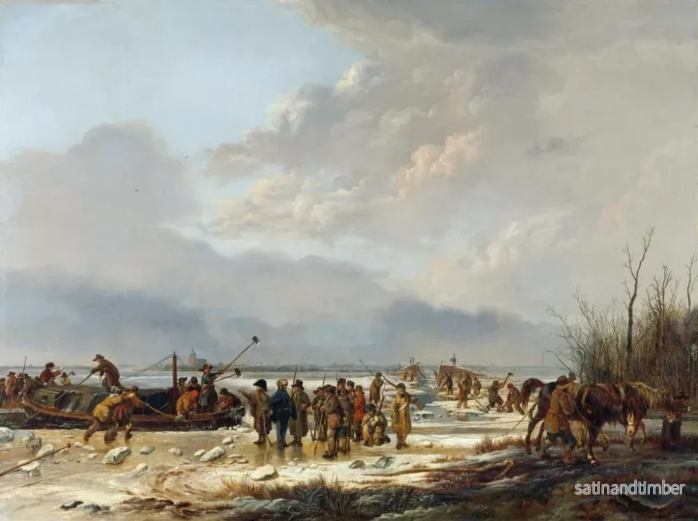 Reproduktion av målningen Briser la glace sur le Karnemelksloot à Naarden, januari 1814 - Pieter Gerardus van Os - Bild 2
