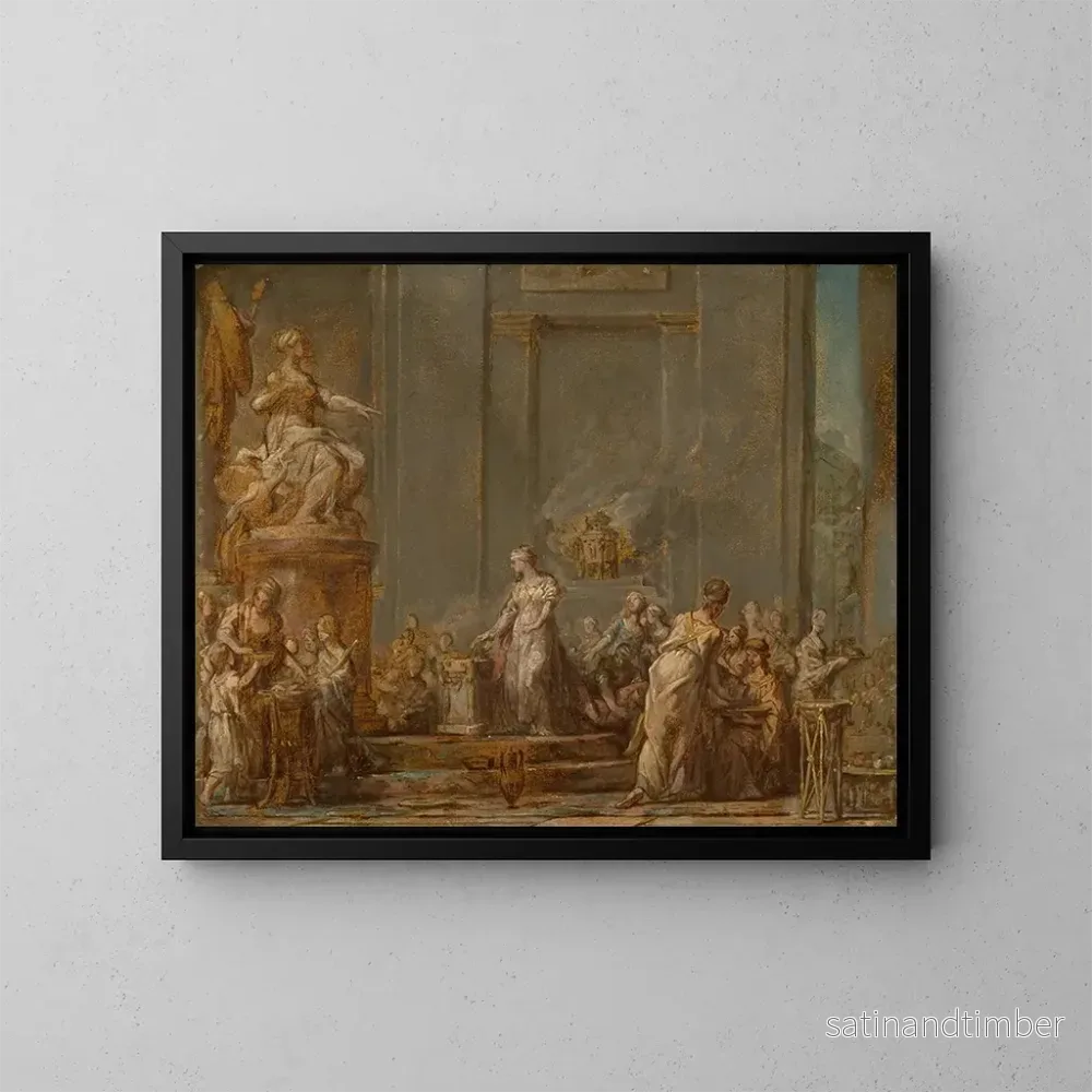 Reproduktion av målningen Le sacrifice de Didon à Junon - Jean-Bernard Restout