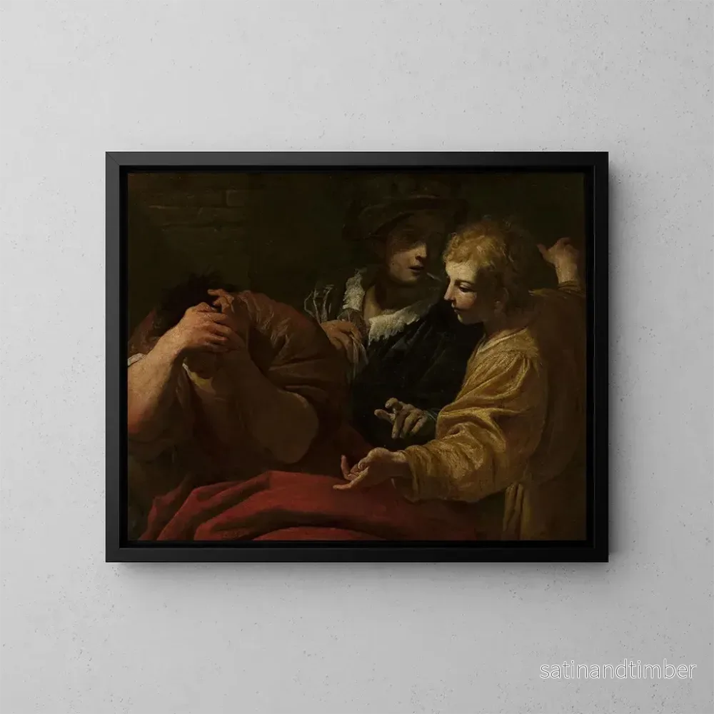 Reproduktion av målningen Joseph tolkar drömmar i Faraos palats – Giovanni Antonio Burrini Reproduktion av målningen Joseph tolkar drömmar i Faraos palats – Giovanni Antonio Burrini