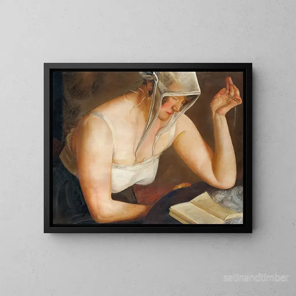 Reproduktion av målningen av kvinna som läser - Boris Grigoriev