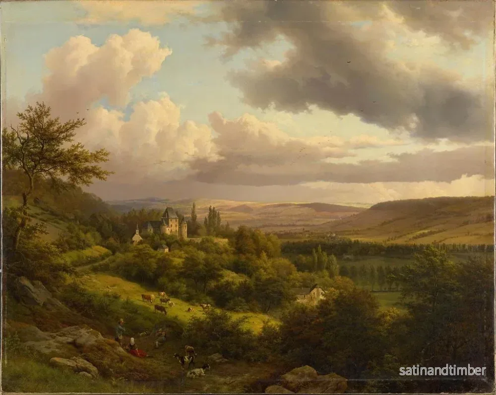 Reproduktion av målningen Landskapsbild av Luxemburg med utsikt över Bergs slott - Barend Cornelis Koekkoek - Bild 2