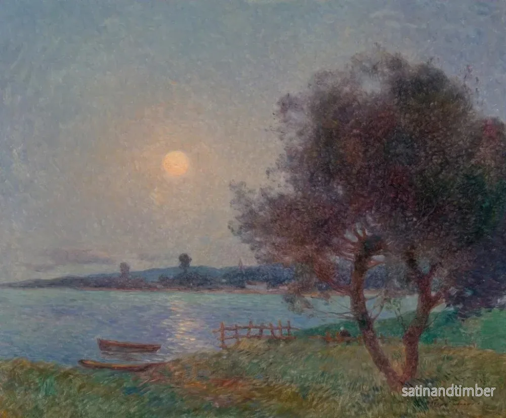 Reproduktion av målningen La rivière au clair de lune - Ferdinand du Puigaudeau - Bild 2