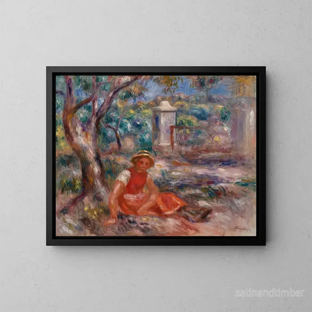 Reproduktion av målningen Flicka vid ett träd - Pierre-Auguste Renoir