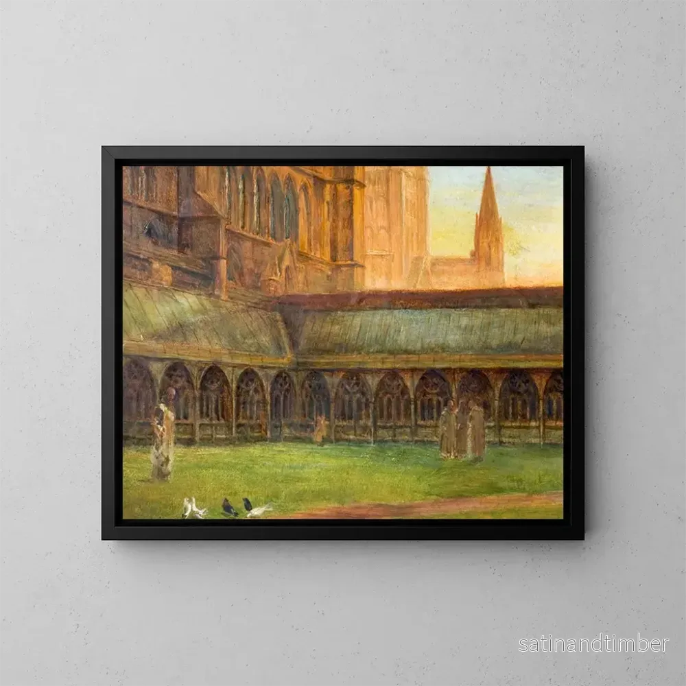 Reproduktion av målningen Les cloître de la cathédrale de Lincoln - Edward Richard Taylor