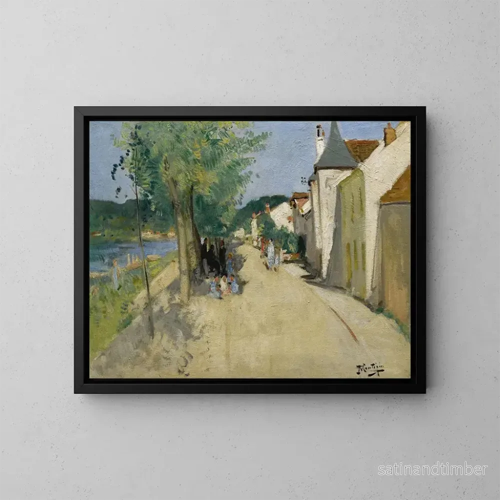 Reproduktion av målningen Quai Saint-Mammes - Pierre-Eugène Montzin
