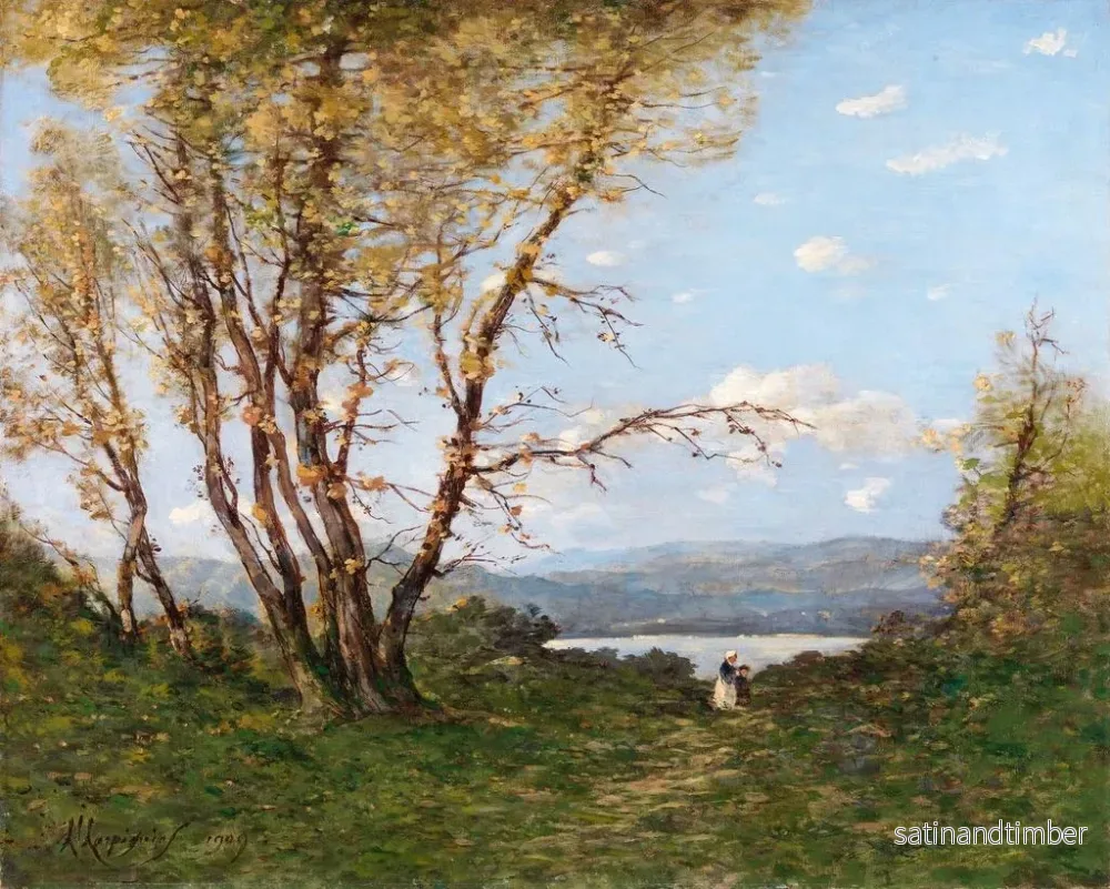 Reproduktion av målningen av ett landskap - Henri-Joseph Harpignies - Bild 2