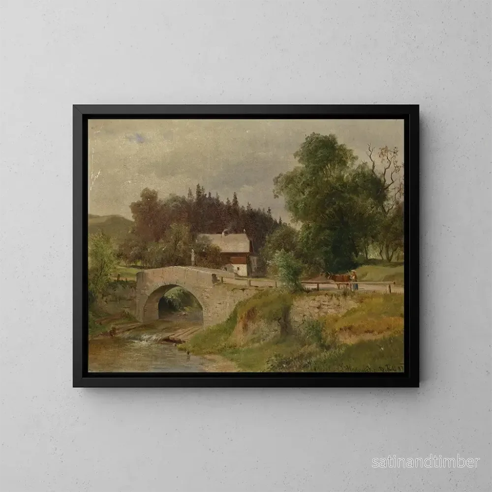 Reproduktion av målningen av bondgård vid stenbrynet - Ludwig Halauska