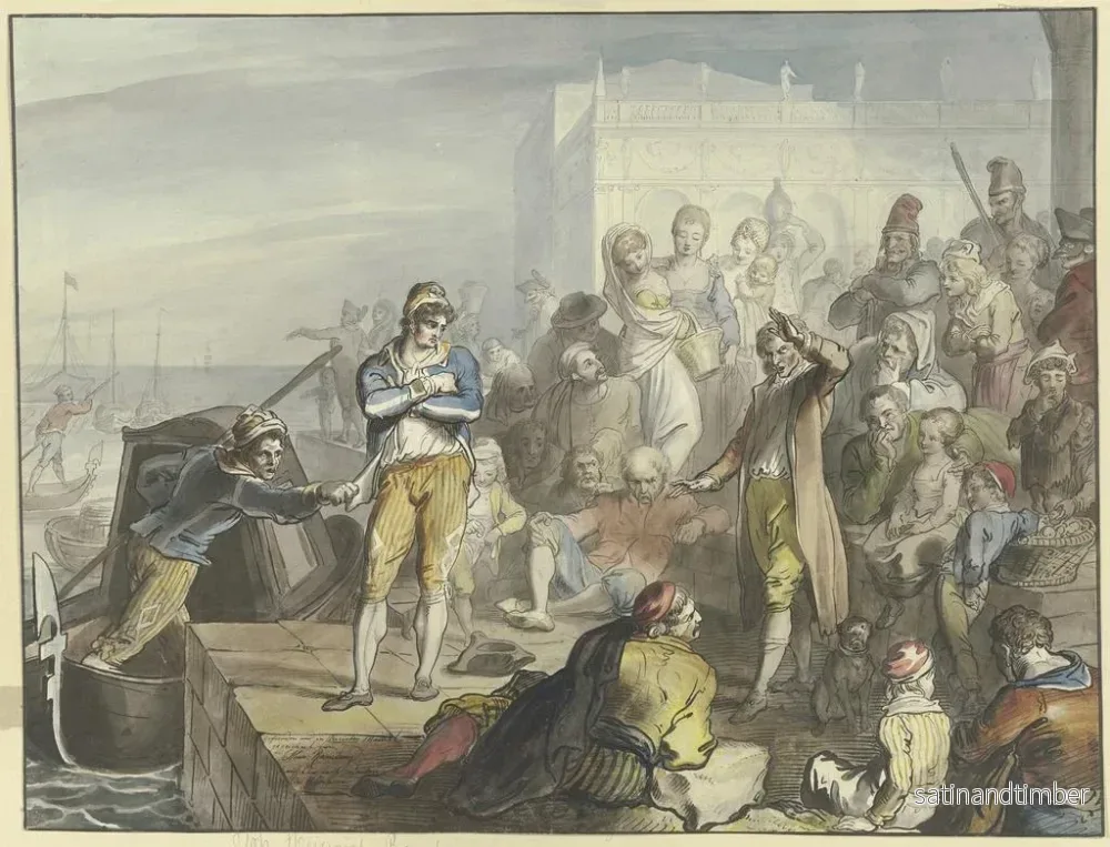 Reproduktion av målningen Improvisatör på Piazetta i Venedig - Johann Heinrich Ramberg - Bild 2