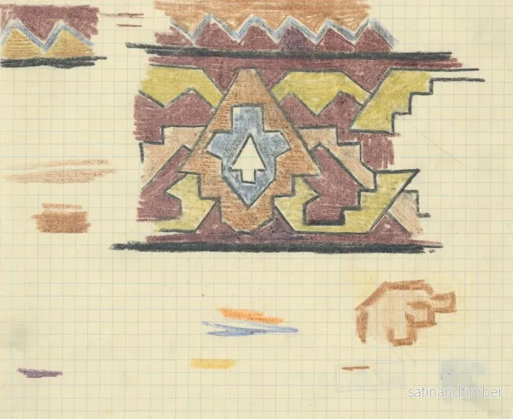 Reproduktion av målningen Studie av den geometriska ornamenten - Konstantin Bauer - Bild 2