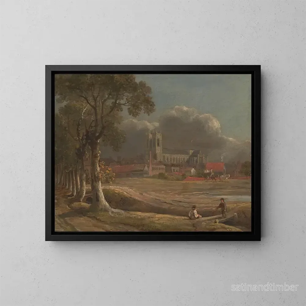 Reproduktion av målningen av Westminster-klostret från Tothill Fields – John Varley Reproduktion av målningen av Westminster-klostret från Tothill Fields – John Varley