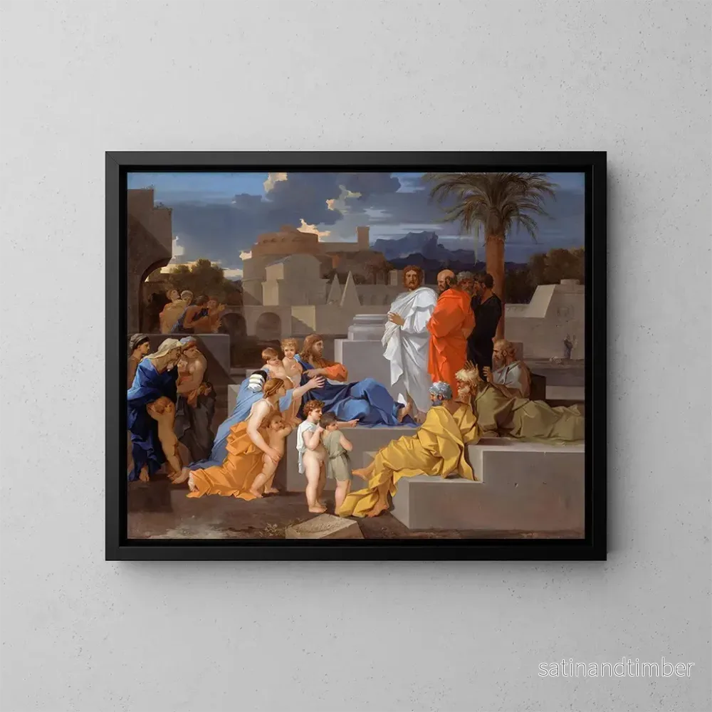 Reproduktion av målningen Le Christ et les enfants - Sébastien Bourdon
