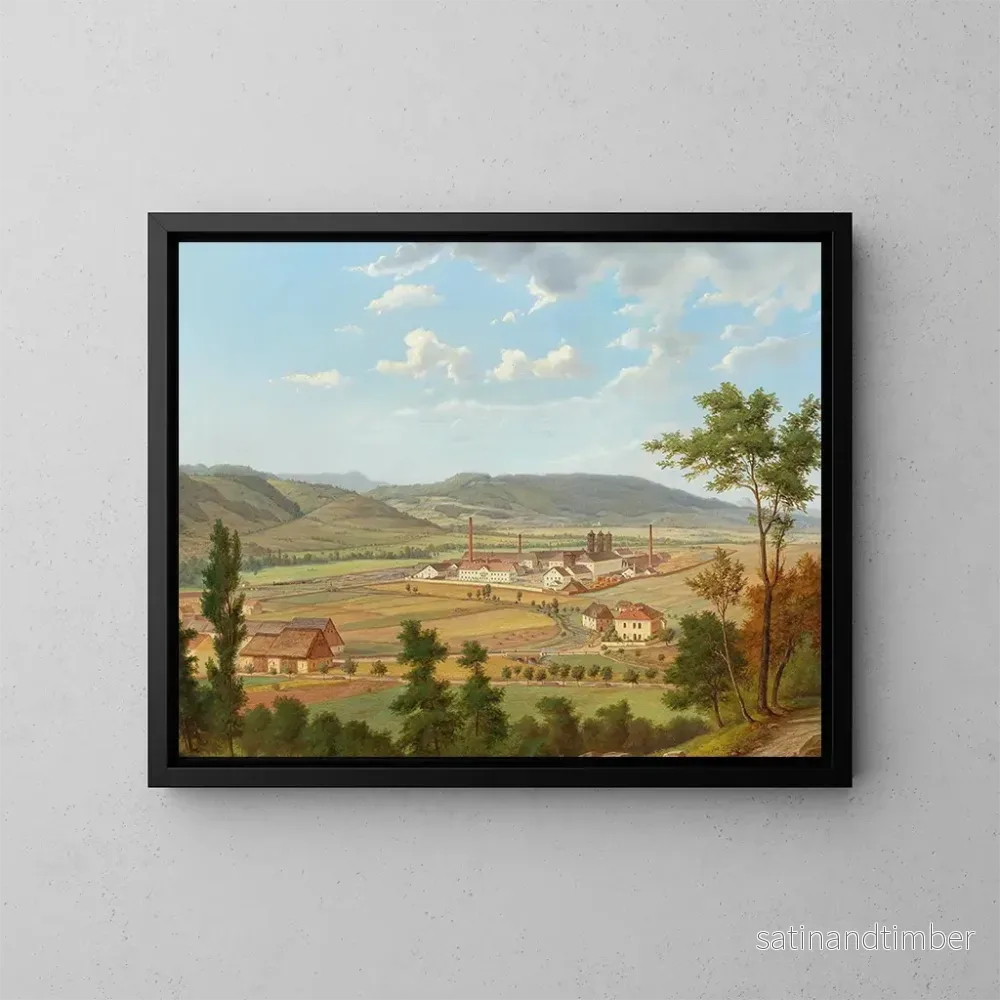 Reproduktion av målningen Vue d'une usine à St. Nadejda Labem - Ernst Gustav Doerell