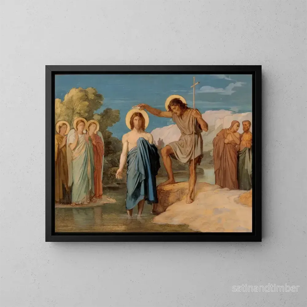 Reproduktion av målningen Le baptême du Christ - Jean-Hippolyte Flandrin